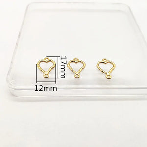 Heart-Shape Charm for Earring DIY Parts - 100pcs