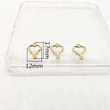 Heart-Shape Charm for Earring DIY Parts - 100pcs