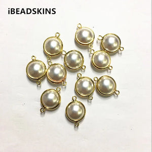 Copper Round Pearl Connector 17x12mm 100pcs