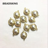 Copper Round Pearl Connector 17x12mm 100pcs