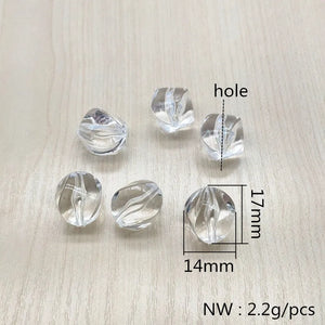 Clear Acrylic Twisted-shape Earring Beads 210pcs/lot
