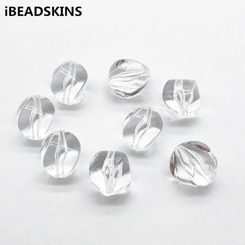Clear Acrylic Twisted-shape Earring Beads 210pcs/lot