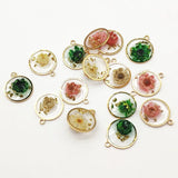 Copper Built-in Flowers Charm for Necklace - 50pcs