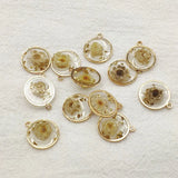 Copper Built-in Flowers Charm for Necklace - 50pcs