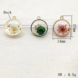 Copper Built-in Flowers Charm for Necklace - 50pcs