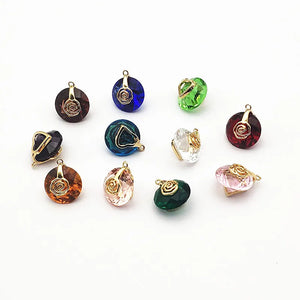 50pcs Copper/crystal Round Charm/Pendants for Earrings DIY