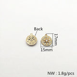 17x15mm Round CZ Charm Copper Earrings Parts Hand Jewelry DIY