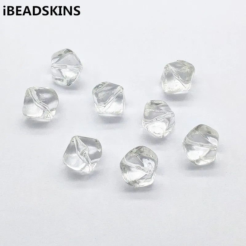 200pcs Clear Acrylic Octagonal Beads for Jewelry DIY