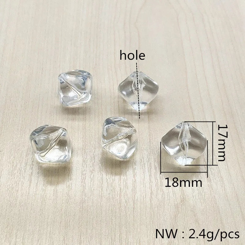 200pcs Clear Acrylic Octagonal Beads for Jewelry DIY