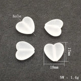 340pcs Clear Frosted Heart Beads Necklace Earring DIY Jewelry Findings