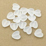 340pcs Clear Frosted Heart Beads Necklace Earring DIY Jewelry Findings