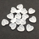 340pcs Clear Frosted Heart Beads Necklace Earring DIY Jewelry Findings