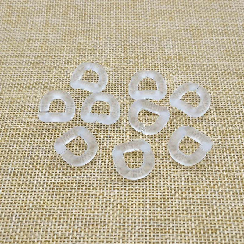 17x18mm Frosted Clear Chain Acrylic Beads for Earrings DIY