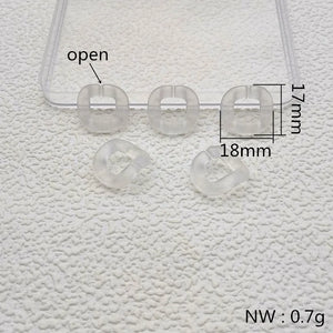 17x18mm Frosted Clear Chain Acrylic Beads for Earrings DIY
