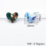 Heart Shape Acetic Acid Charms for Earrings DIY (100pcs)