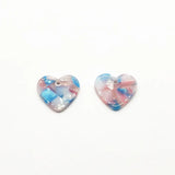 Acetic Acid Heart Charms for Earrings DIY Parts