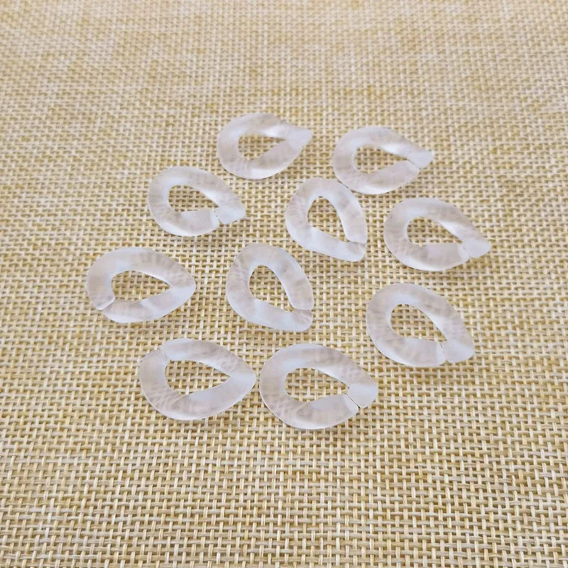 Frosted Clear Acrylic Chain Beads 17x23mm for Earrings DIY