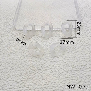 Frosted Clear Acrylic Chain Beads 17x23mm for Earrings DIY