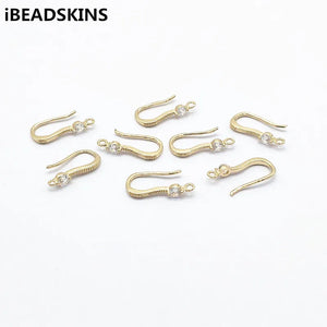 100pcs Copper/Cubic Zirconia Ear Hook for Earrings
