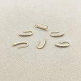 CZ Gold-Plated Ear Hooks for Earrings DIY, 17x7mm, 50pcs