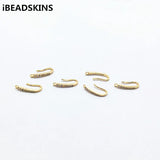 CZ Gold-Plated Ear Hooks for Earrings DIY, 17x7mm, 50pcs