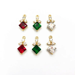 50Pcs CZ/Copper Earring Charms for DIY Jewelry Making