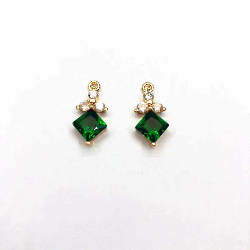 50Pcs CZ/Copper Earring Charms for DIY Jewelry Making
