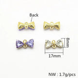 50pcs Bow shape Rhinestone charm, Jewelry Findings/Earrings DIY parts