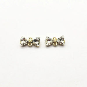 50pcs Bow shape Rhinestone charm, Jewelry Findings/Earrings DIY parts