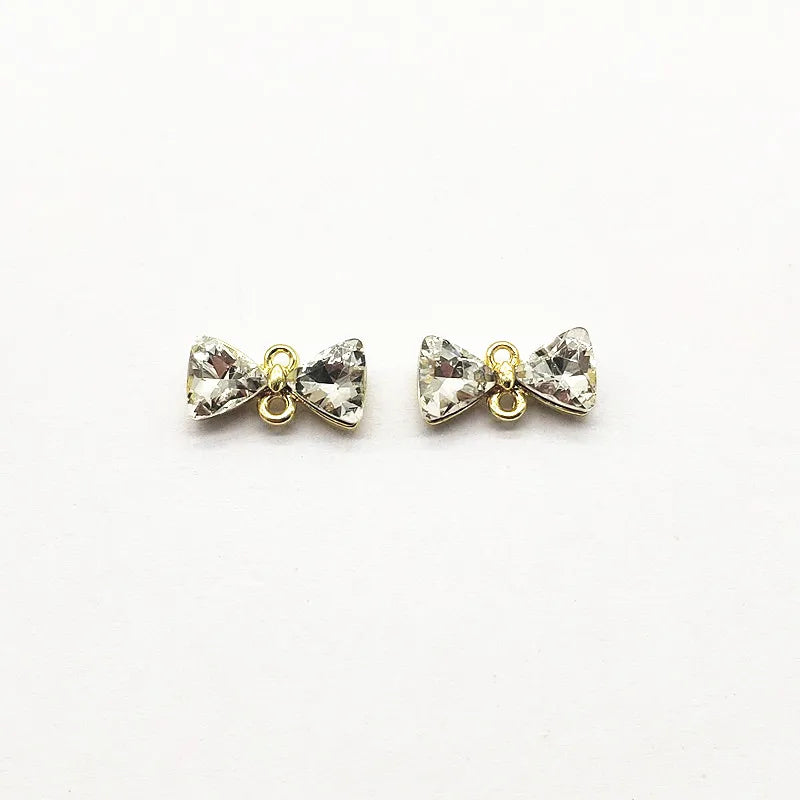 50pcs Bow shape Rhinestone charm, Jewelry Findings/Earrings DIY parts