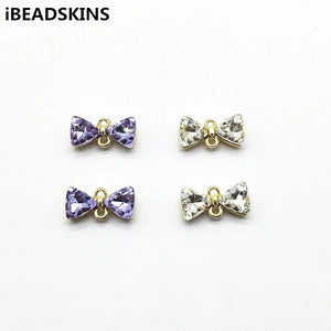 50pcs Bow shape Rhinestone charm, Jewelry Findings/Earrings DIY parts