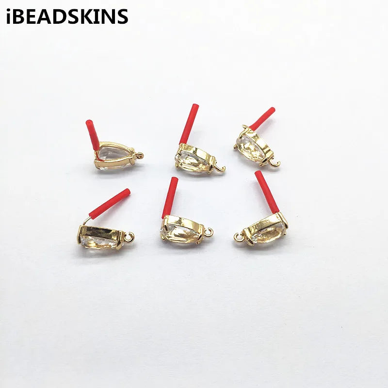 17x9mm 30pcs Copper Drop Earrings Stud for DIY Jewelry