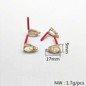 17x9mm 30pcs Copper Drop Earrings Stud for DIY Jewelry