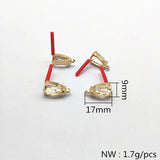 17x9mm 30pcs Copper Drop Earrings Stud for DIY Jewelry