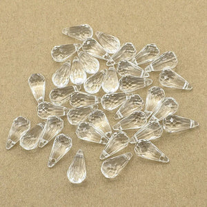 Clear Faceted Drop Beads for Necklace Earring DIY Parts Jewelry