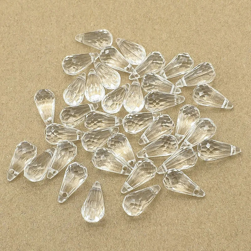 Clear Faceted Drop Beads for Necklace Earring DIY Parts Jewelry