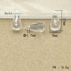 Clear Faceted Drop Beads for Necklace Earring DIY Parts Jewelry
