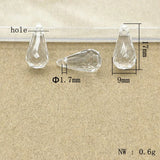 Clear Faceted Drop Beads for Necklace Earring DIY Parts Jewelry