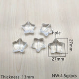 18/27mm Clear Acrylic Star Shape Beads Jewelry Findings