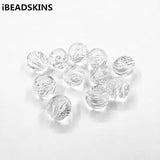 Clear Acrylic Twist Round Beads 160pcs Jewelry DIY