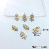 Copper/CZ Dog Charm for Jewelry Making - 30pcs