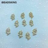 Copper/CZ Dog Charm for Jewelry Making - 30pcs