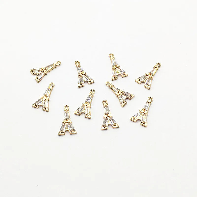 50pcs CZ Tower Shape Charms for Earrings DIY