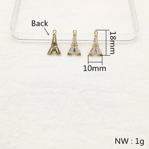 50pcs CZ Tower Shape Charms for Earrings DIY