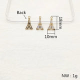50pcs CZ Tower Shape Charms for Earrings DIY