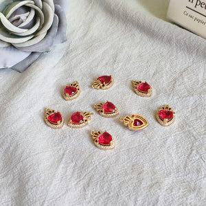 Heart Shape Crystal Charm for Earrings DIY Jewelry Findings 50pcs