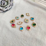 Heart Shape Crystal Charm for Earrings DIY Jewelry Findings 50pcs