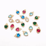 Heart Shape Crystal Charm for Earrings DIY Jewelry Findings 50pcs