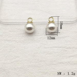 Round Shape Pearl Charm 18x12mm 100pcs for Earring DIY