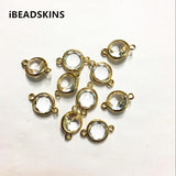 Copper Glass Round-Shape Connector for Jewelry DIY 50pcs/lot